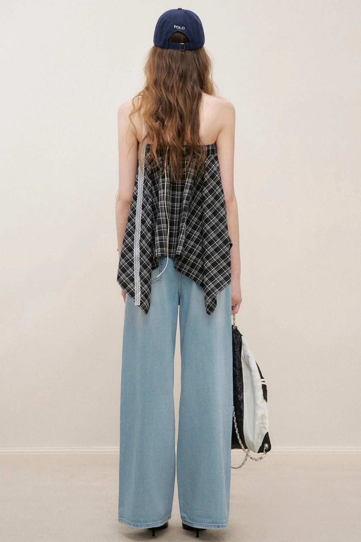 High-Waist Denim Trousers