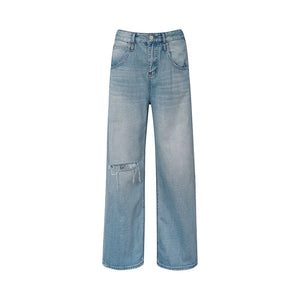 High-Waist Denim Trousers