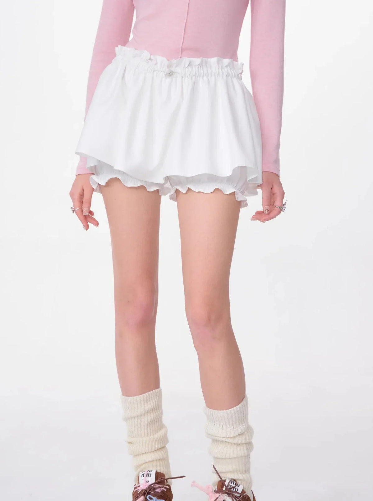 High-Waist Fungus A-Line Skirt Shorts