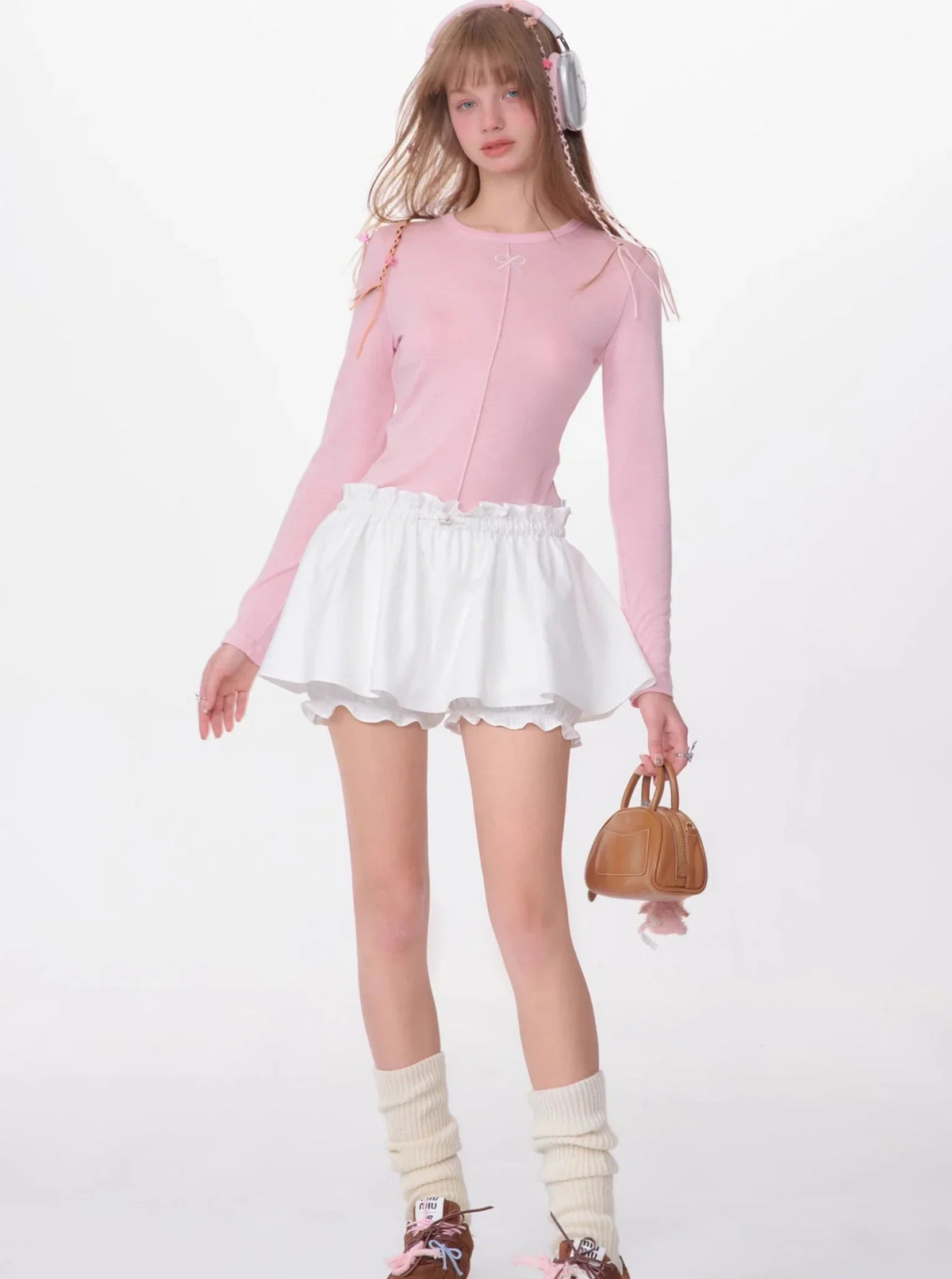 High-Waist Fungus A-Line Skirt Shorts
