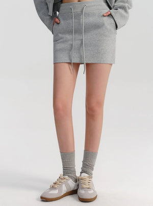 High Waist Gray A-Line Skirt