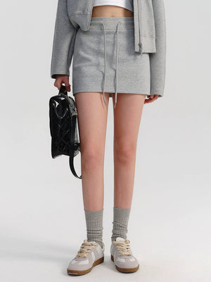 High Waist Gray A-Line Skirt