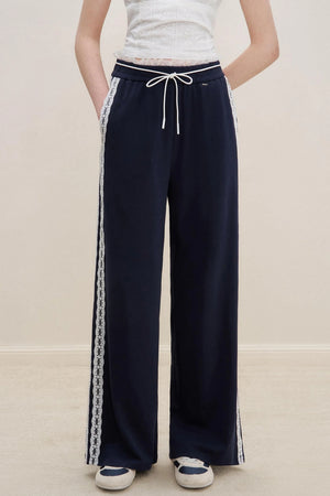 High-Waist Lace Wide-Leg Pants