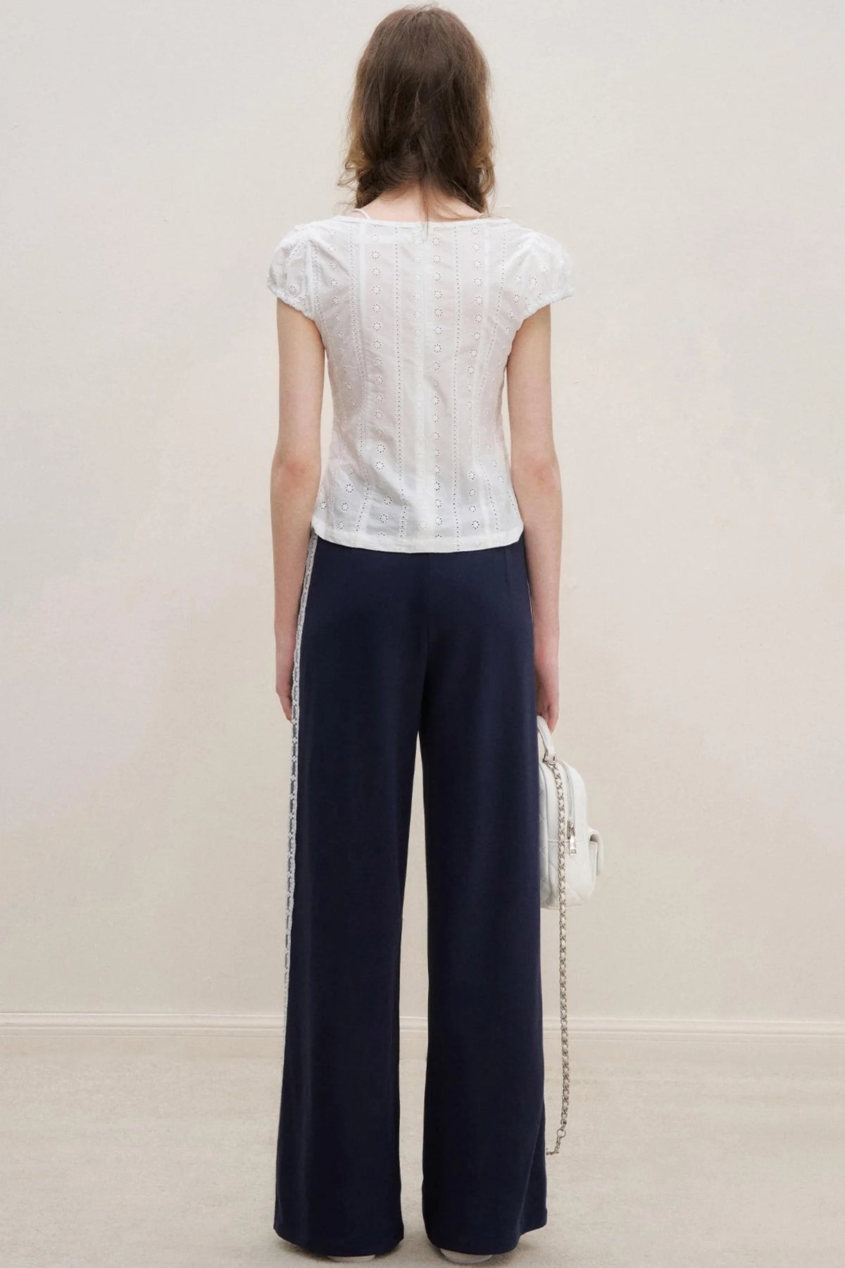 High-Waist Lace Wide-Leg Pants