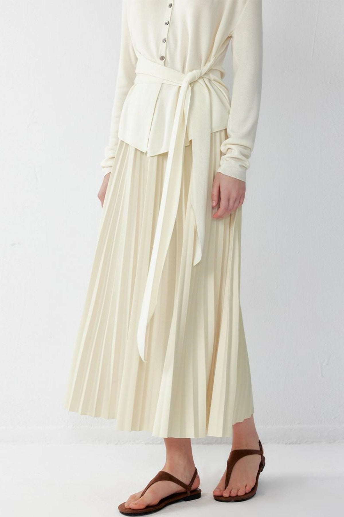 High-Waist Pleated Skirt