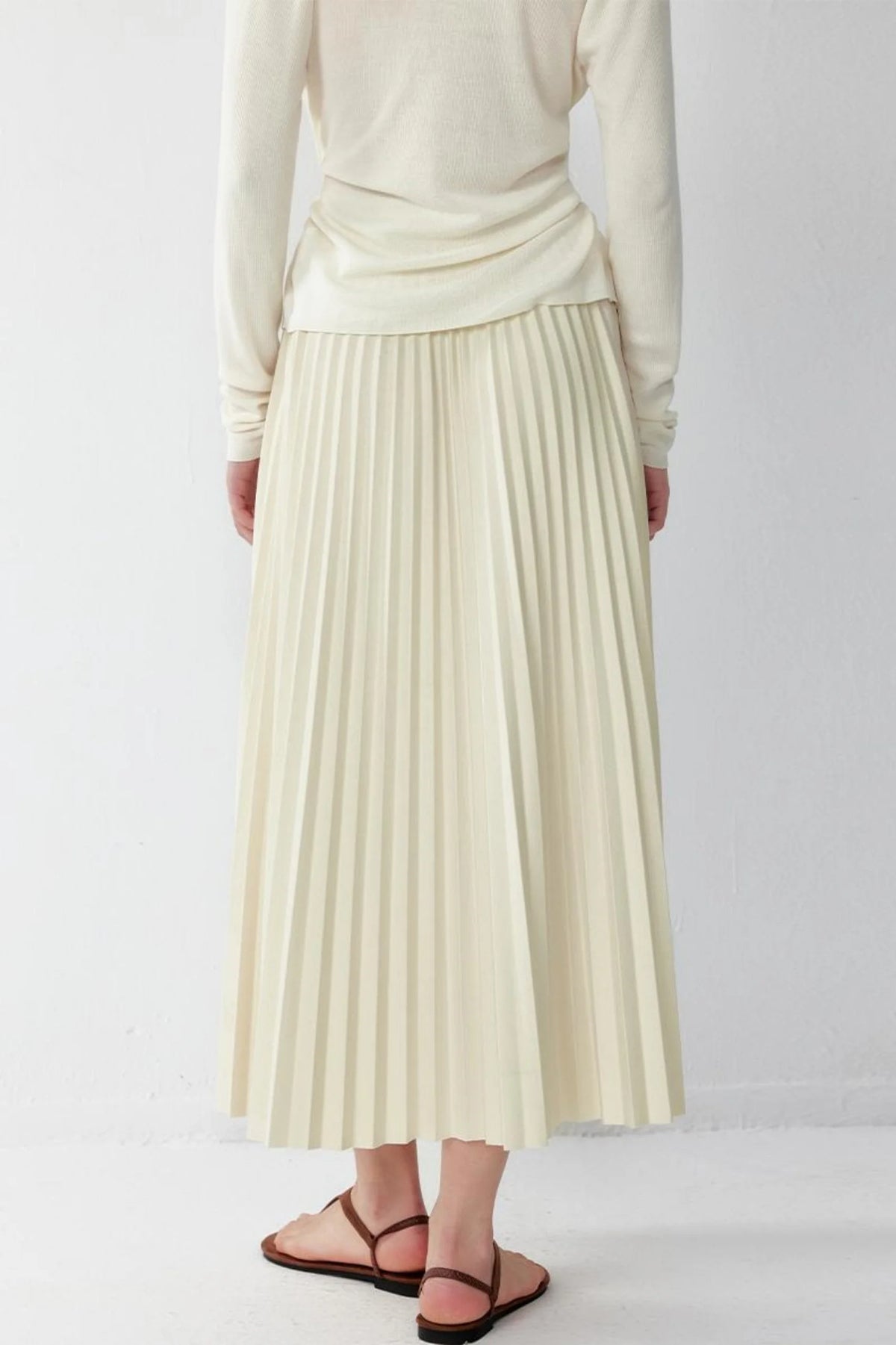 High-Waist Pleated Skirt