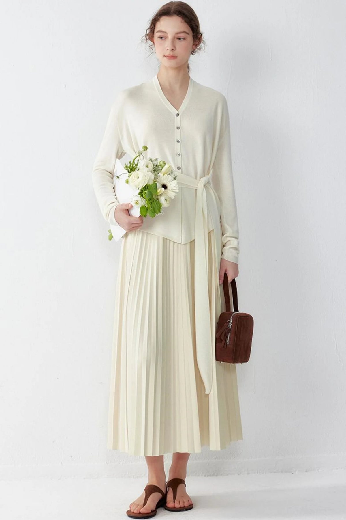 High-Waist Pleated Skirt
