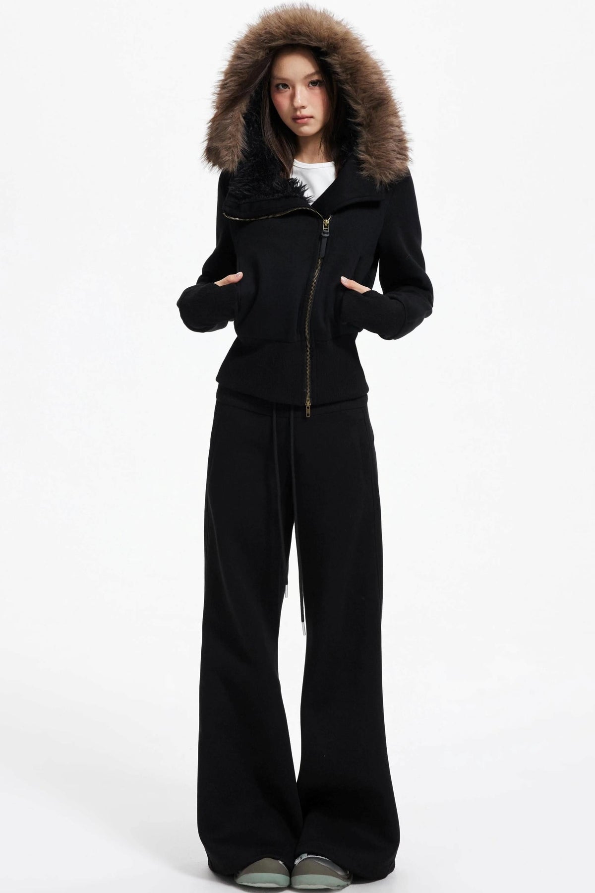 High Waist Wide Flared Sweatpants