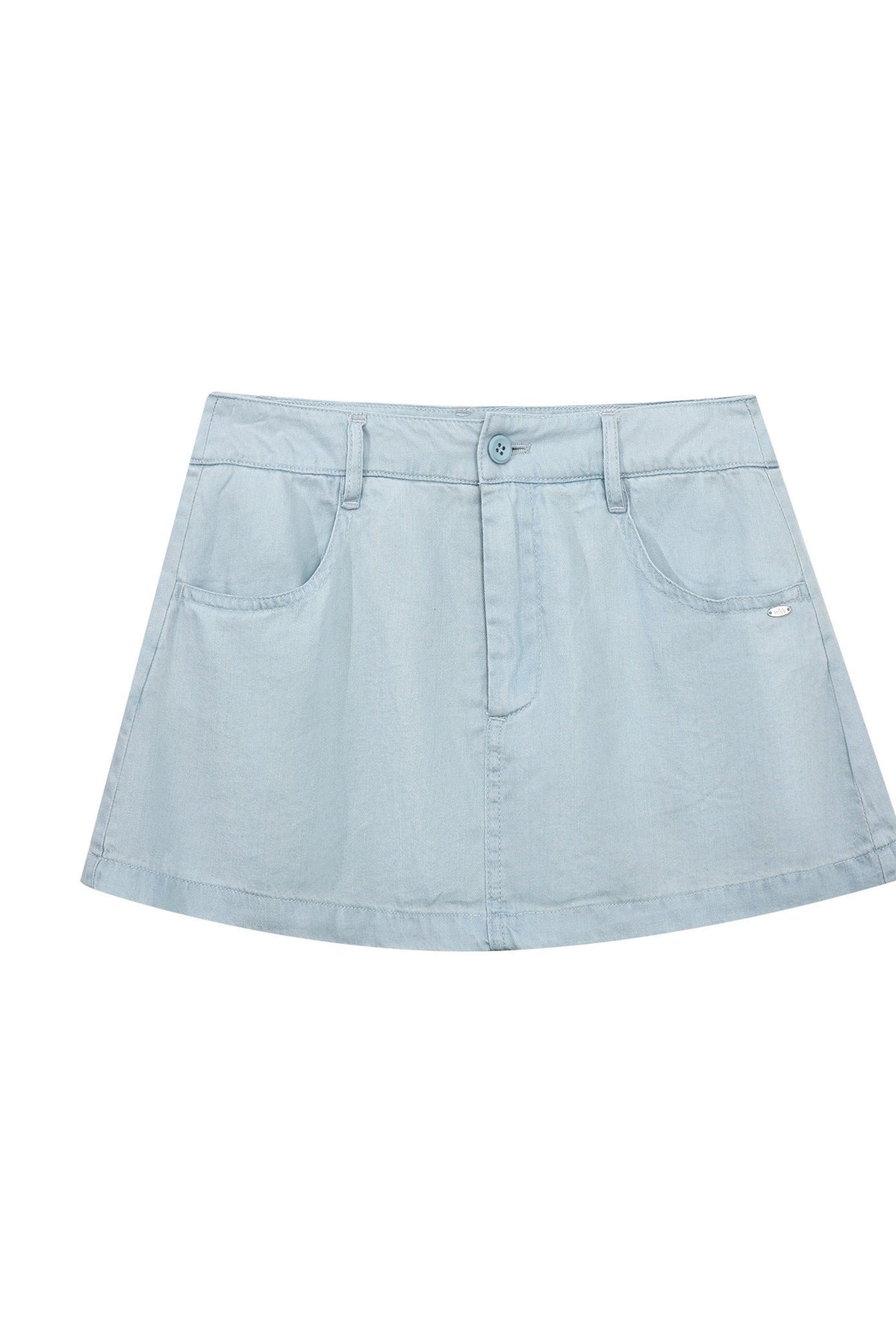 High-Waisted A-Line Lyocell Mini Skirt