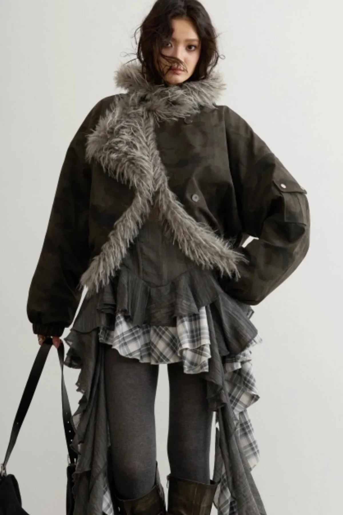 High-Waisted Aviator Jacket
