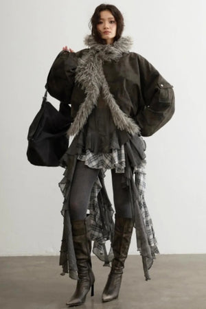 High-Waisted Aviator Jacket