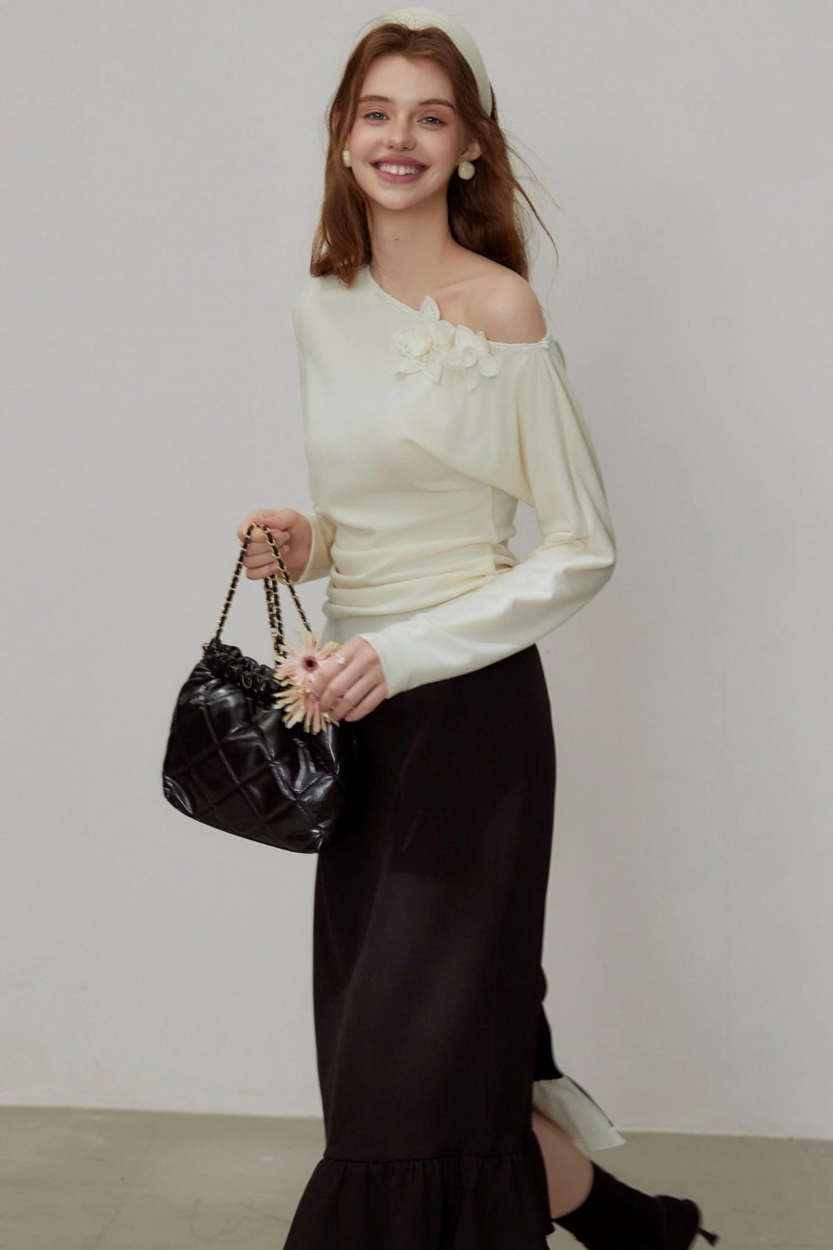 High-Waisted Black Mermaid Skirt