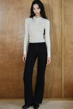 High-Waisted Cotton Pants