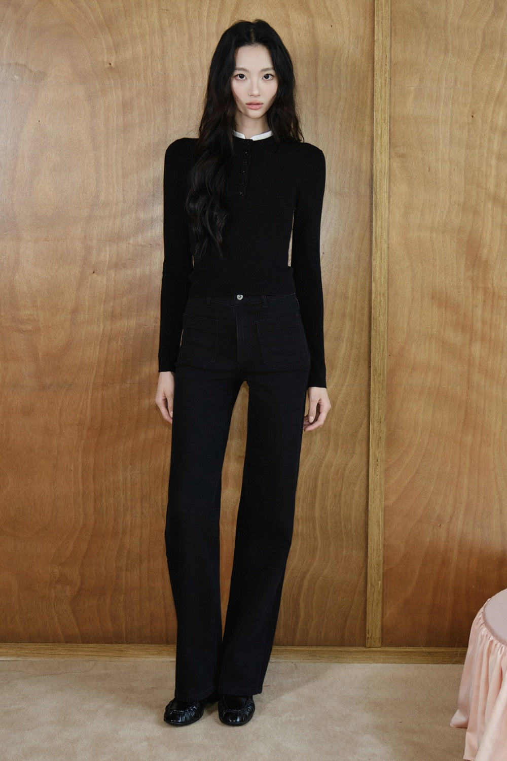 High-Waisted Cotton Pants