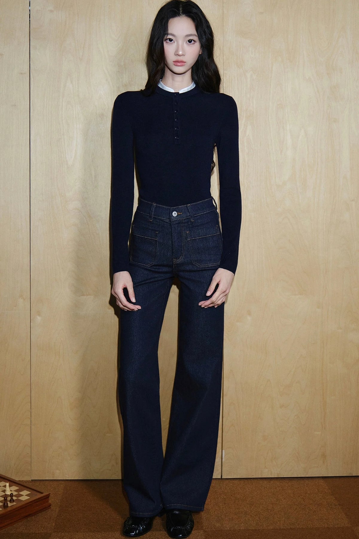 High-Waisted Cotton Pants