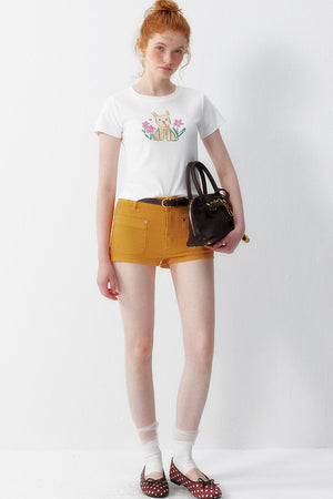 High-Waisted Denim Shorts