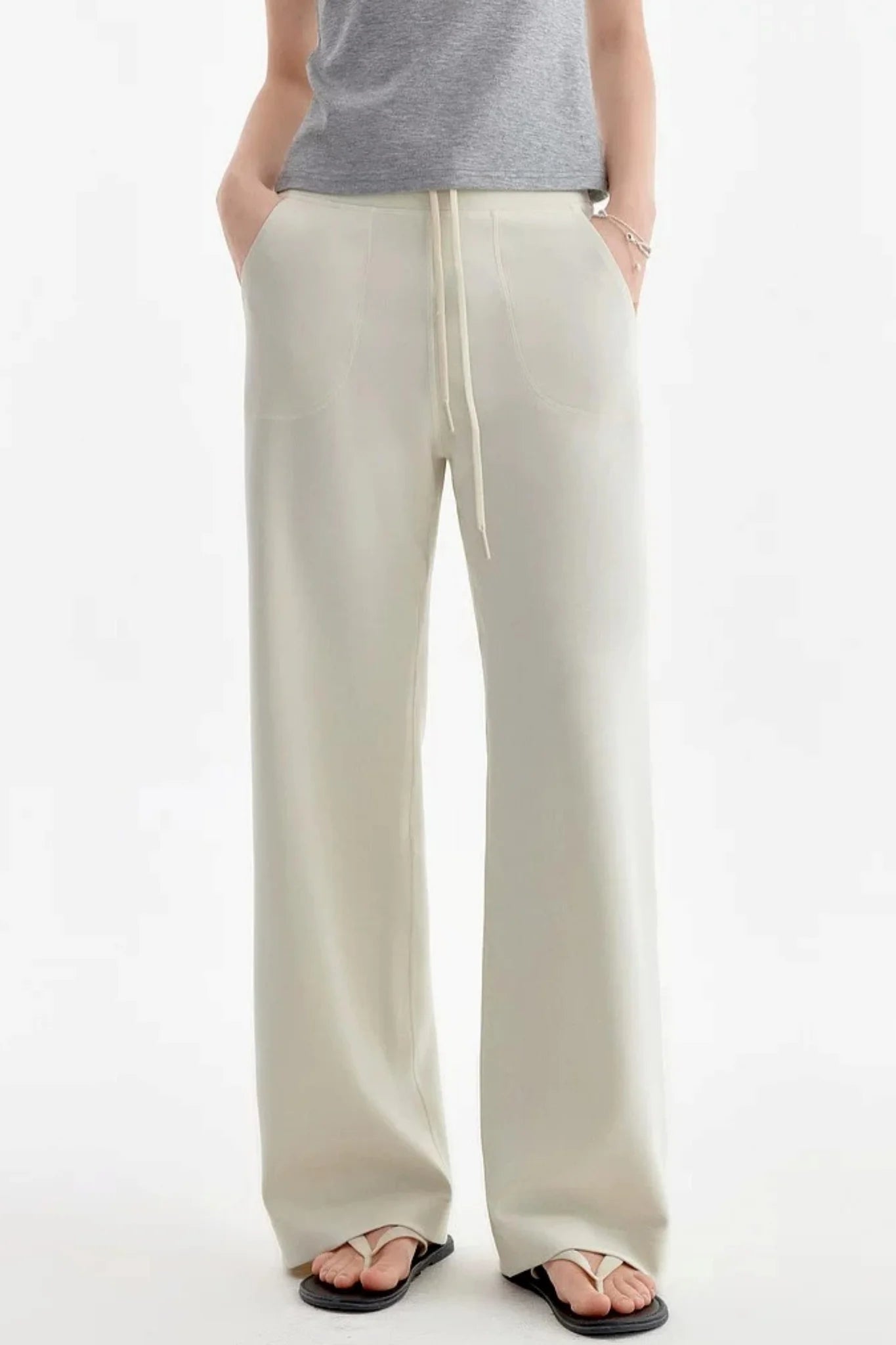 High-Waisted Drawstring Pants