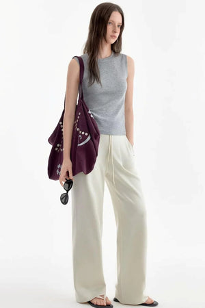 High-Waisted Drawstring Pants