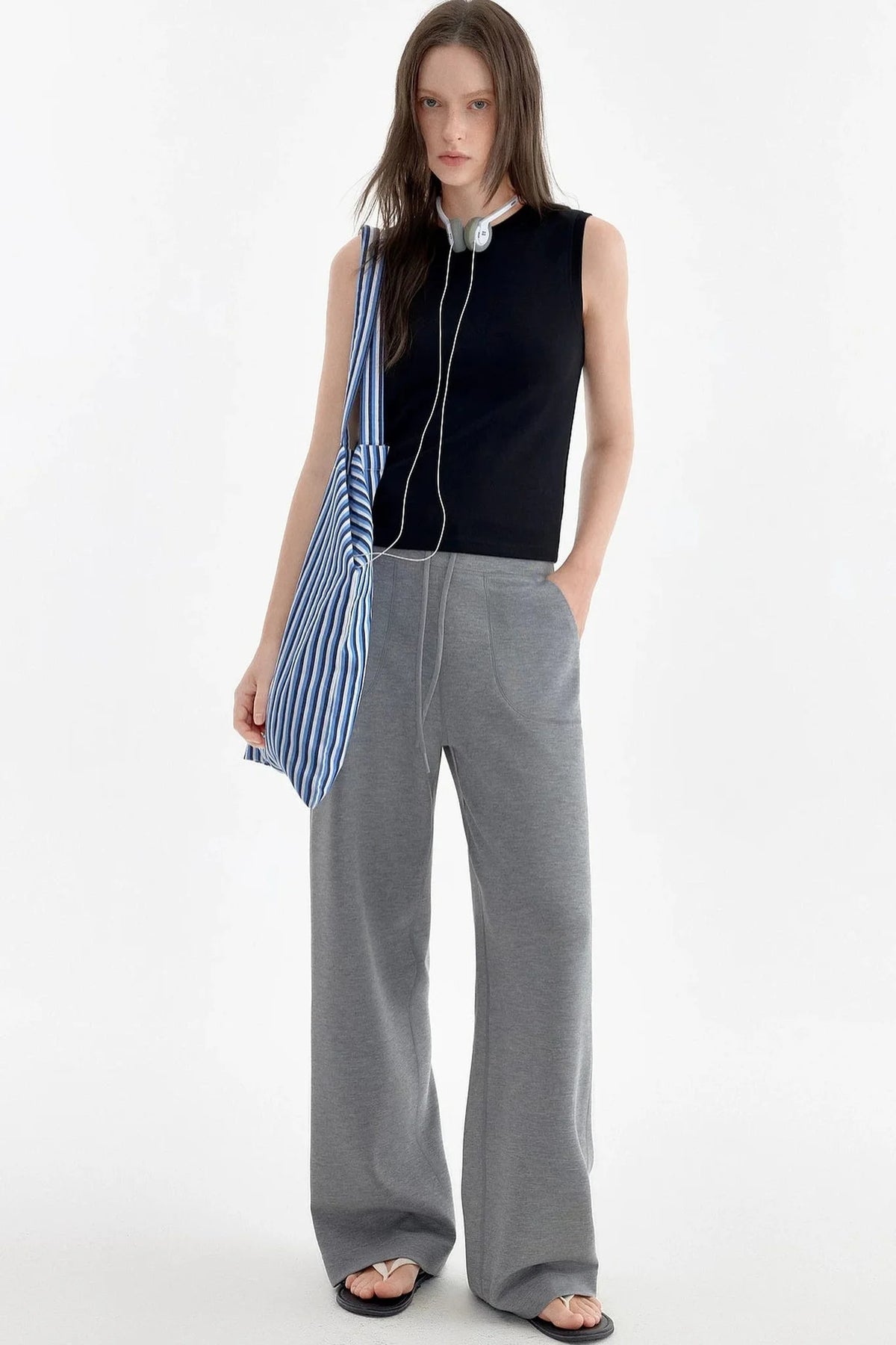 High-Waisted Drawstring Pants