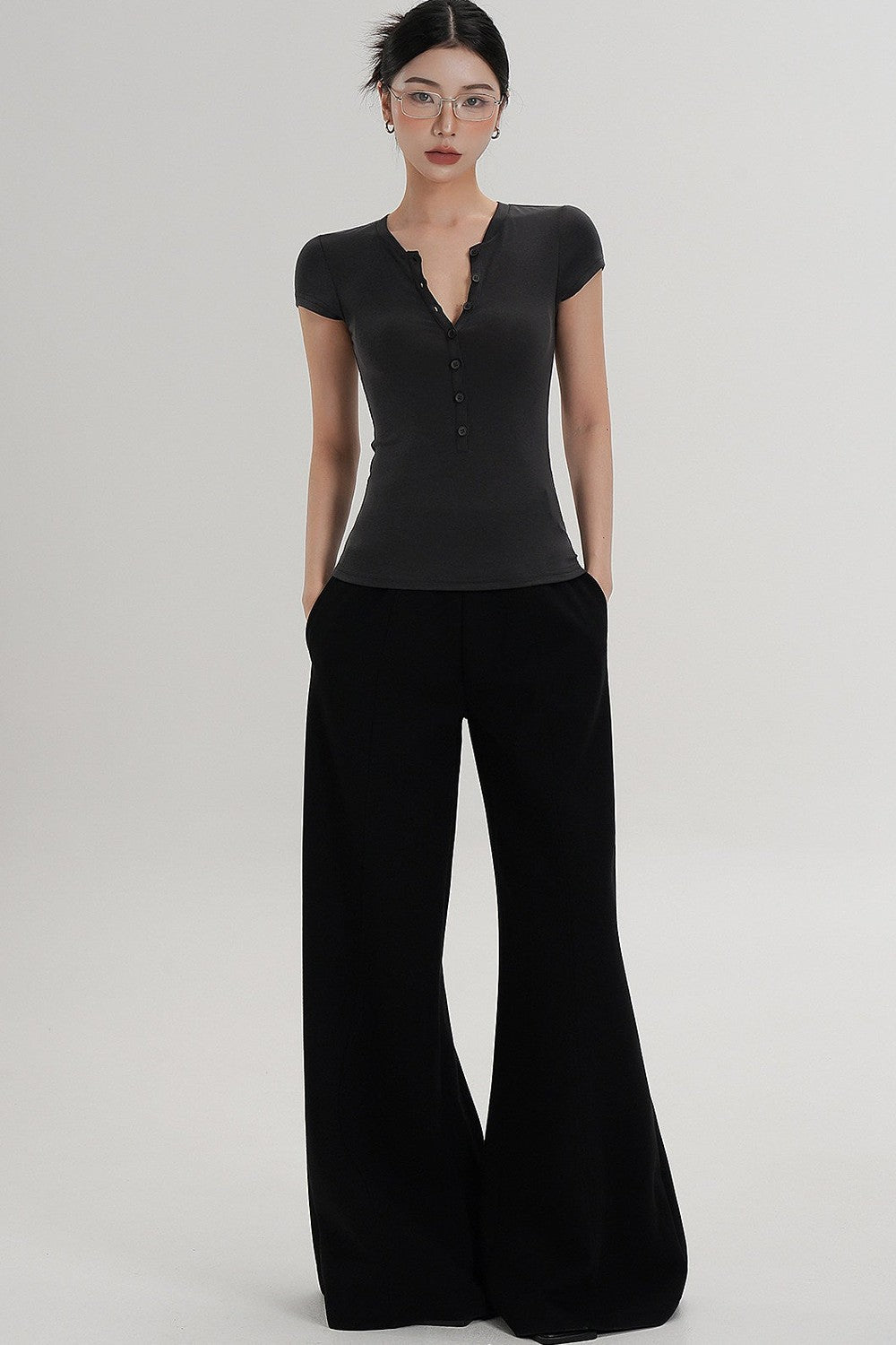 High-Waisted Flared Versatile Pants