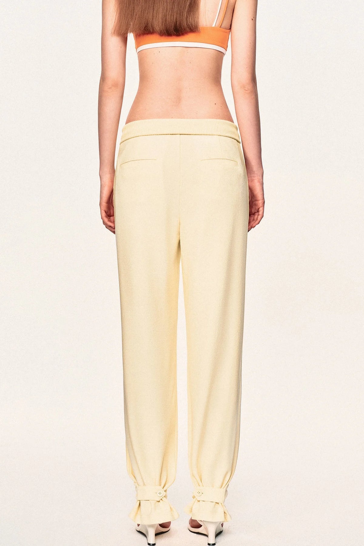 High-Waisted Fold-Over Waist Knit Pants