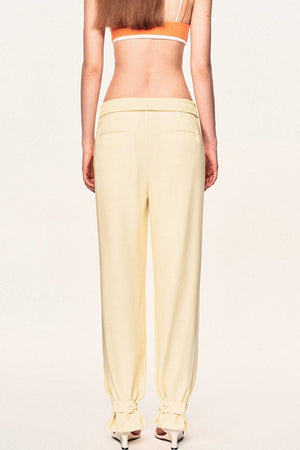 High-Waisted Fold-Over Waist Knit Pants