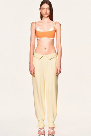 High-Waisted Fold-Over Waist Knit Pants