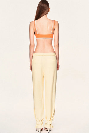 High-Waisted Fold-Over Waist Knit Pants
