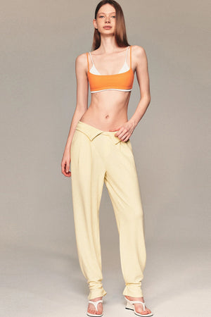High-Waisted Fold-Over Waist Knit Pants