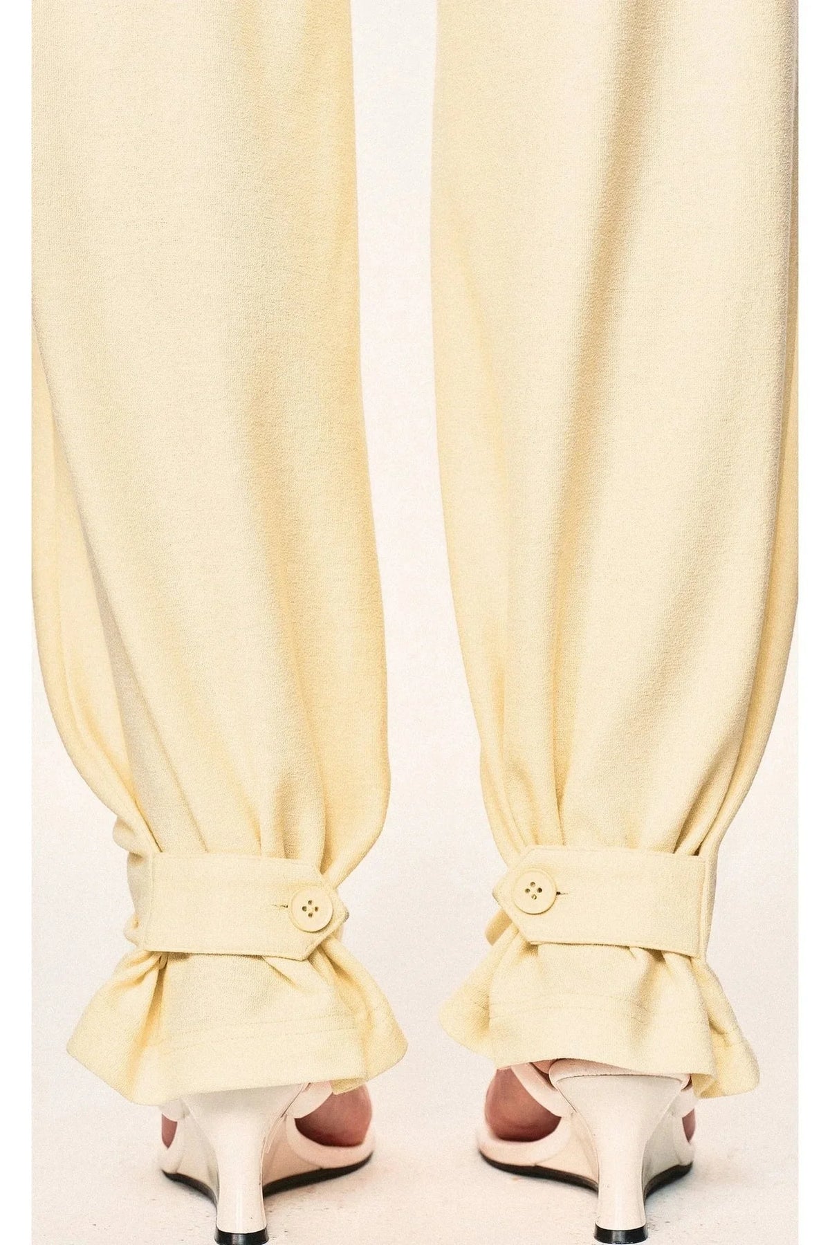 High-Waisted Fold-Over Waist Knit Pants