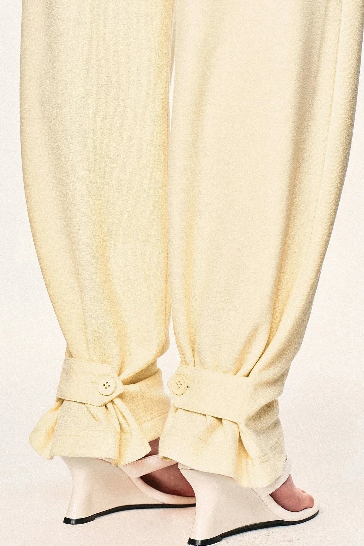 High-Waisted Fold-Over Waist Knit Pants