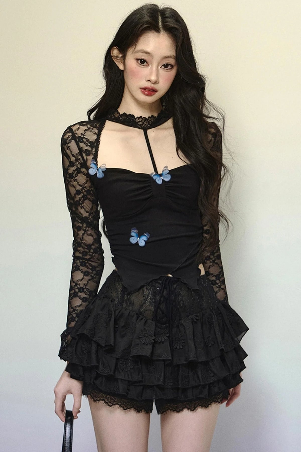 High-Waisted Jacquard Short Skirt