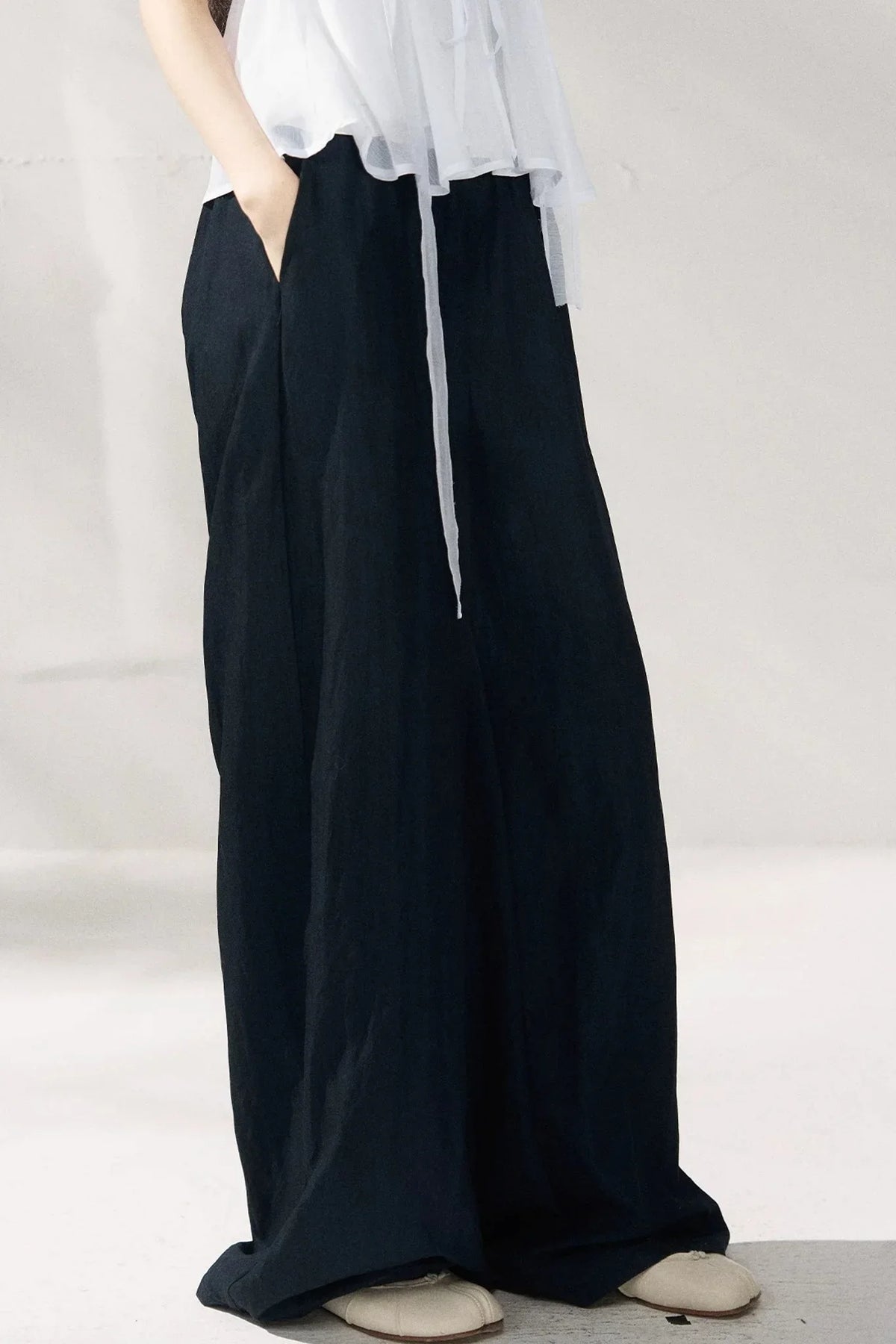 High-Waisted Loose Casual Pants