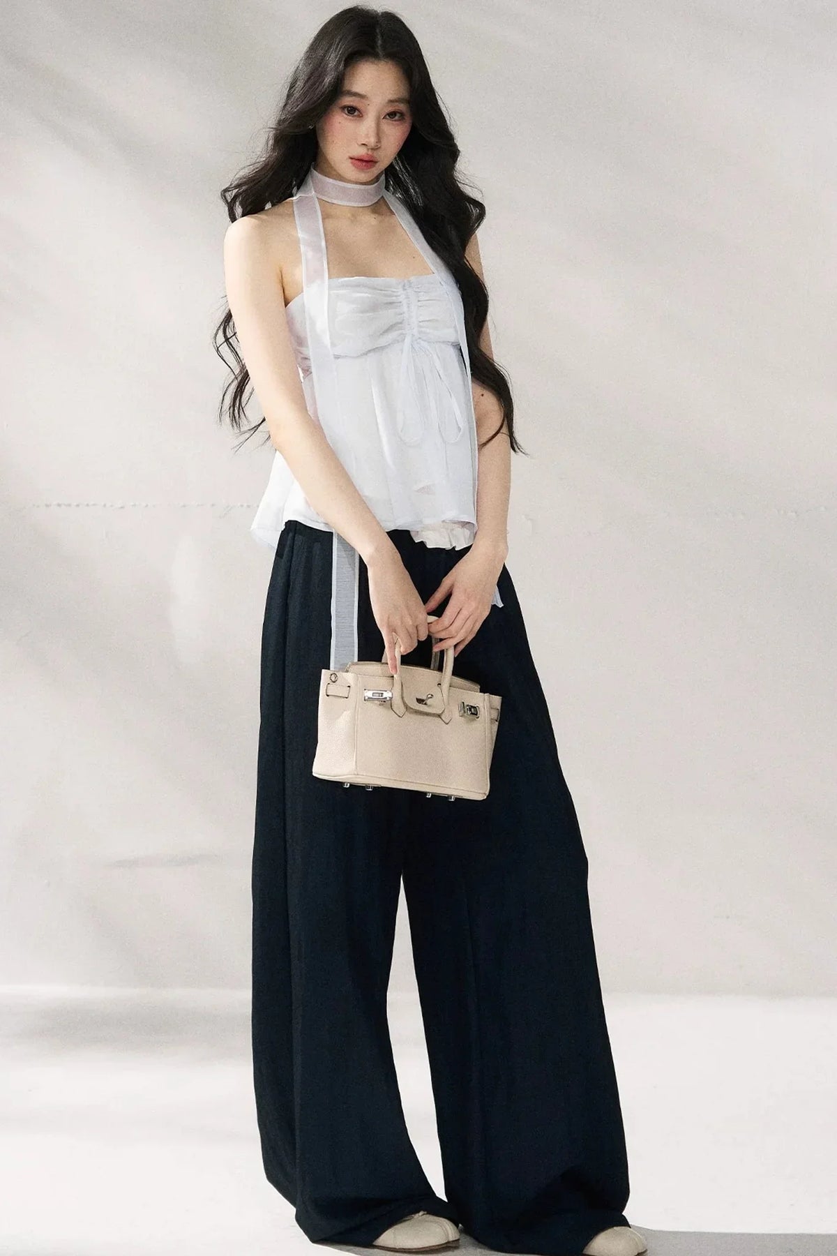 High-Waisted Loose Casual Pants