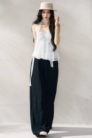 High-Waisted Loose Casual Pants