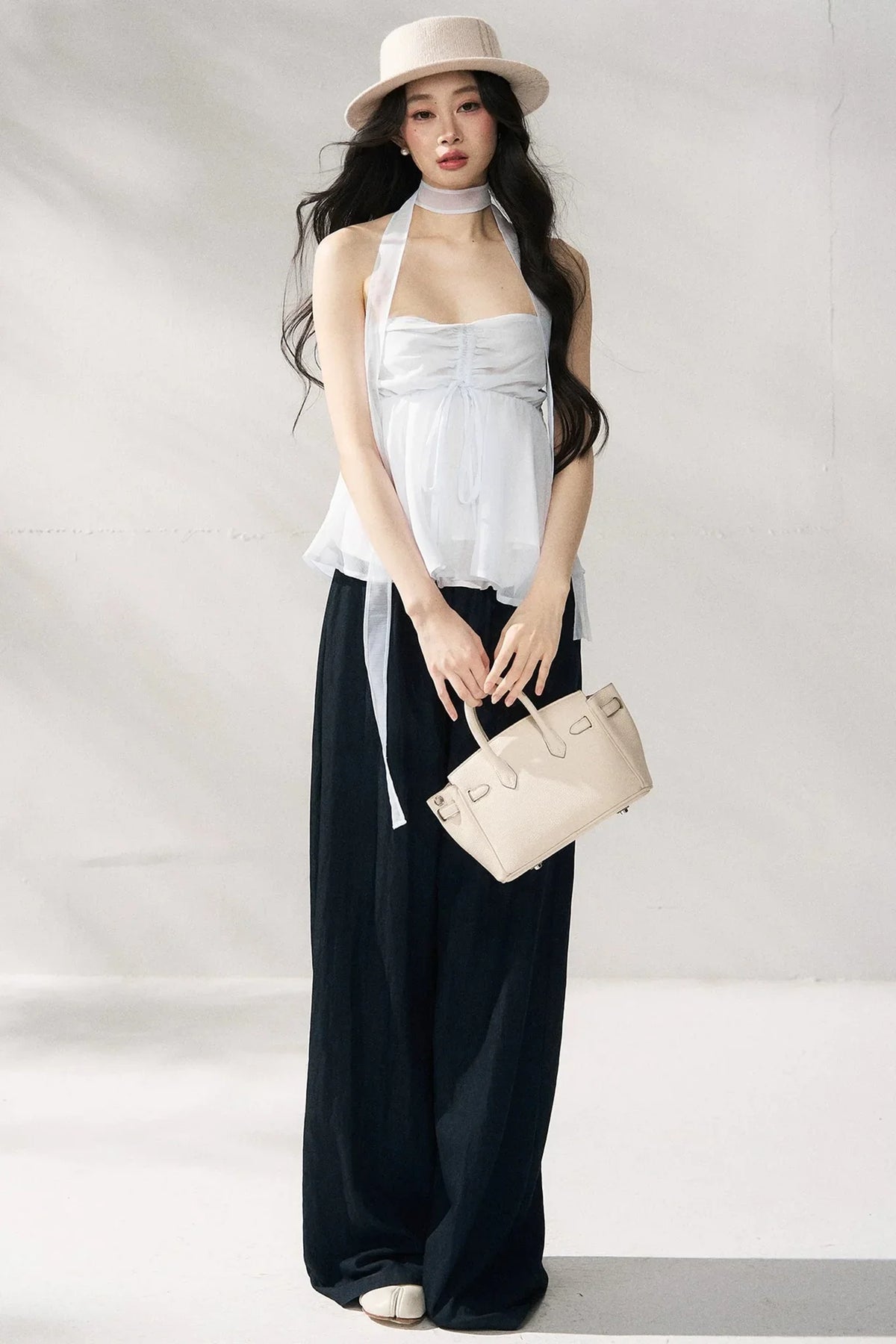 High-Waisted Loose Casual Pants