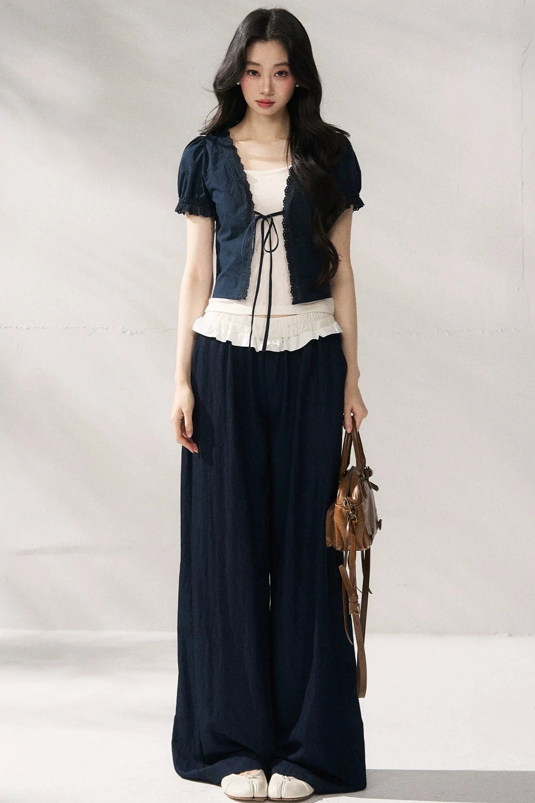 High-Waisted Loose Casual Pants