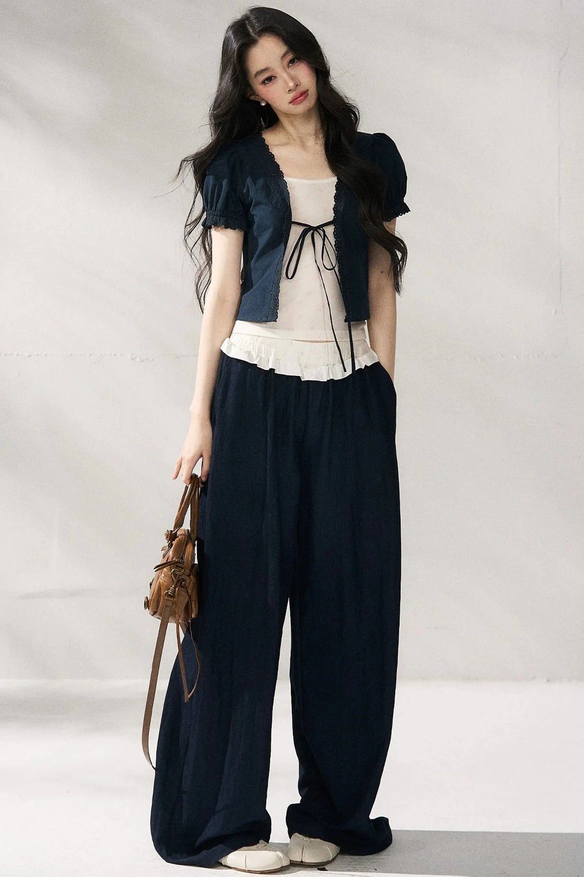 High-Waisted Loose Casual Pants