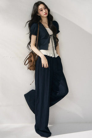 High-Waisted Loose Casual Pants