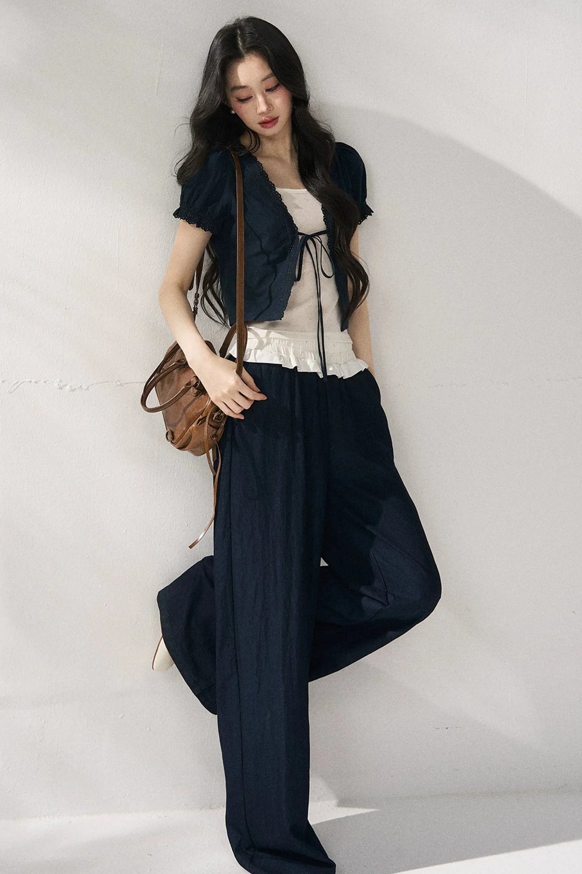 High-Waisted Loose Casual Pants