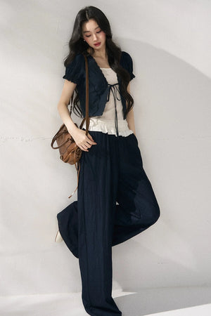 High-Waisted Loose Casual Pants