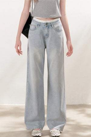 High-Waisted Lyocell Cotton Wide-Leg Jeans