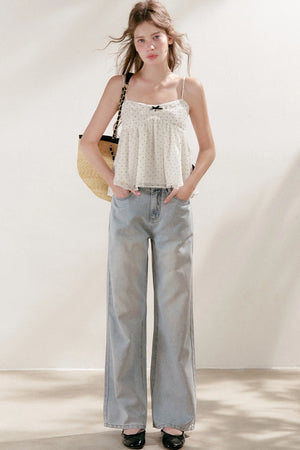High-Waisted Lyocell Cotton Wide-Leg Jeans