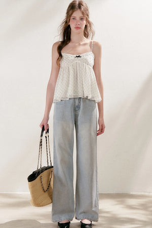 High-Waisted Lyocell Cotton Wide-Leg Jeans