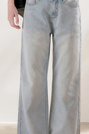 High-Waisted Lyocell Cotton Wide-Leg Jeans
