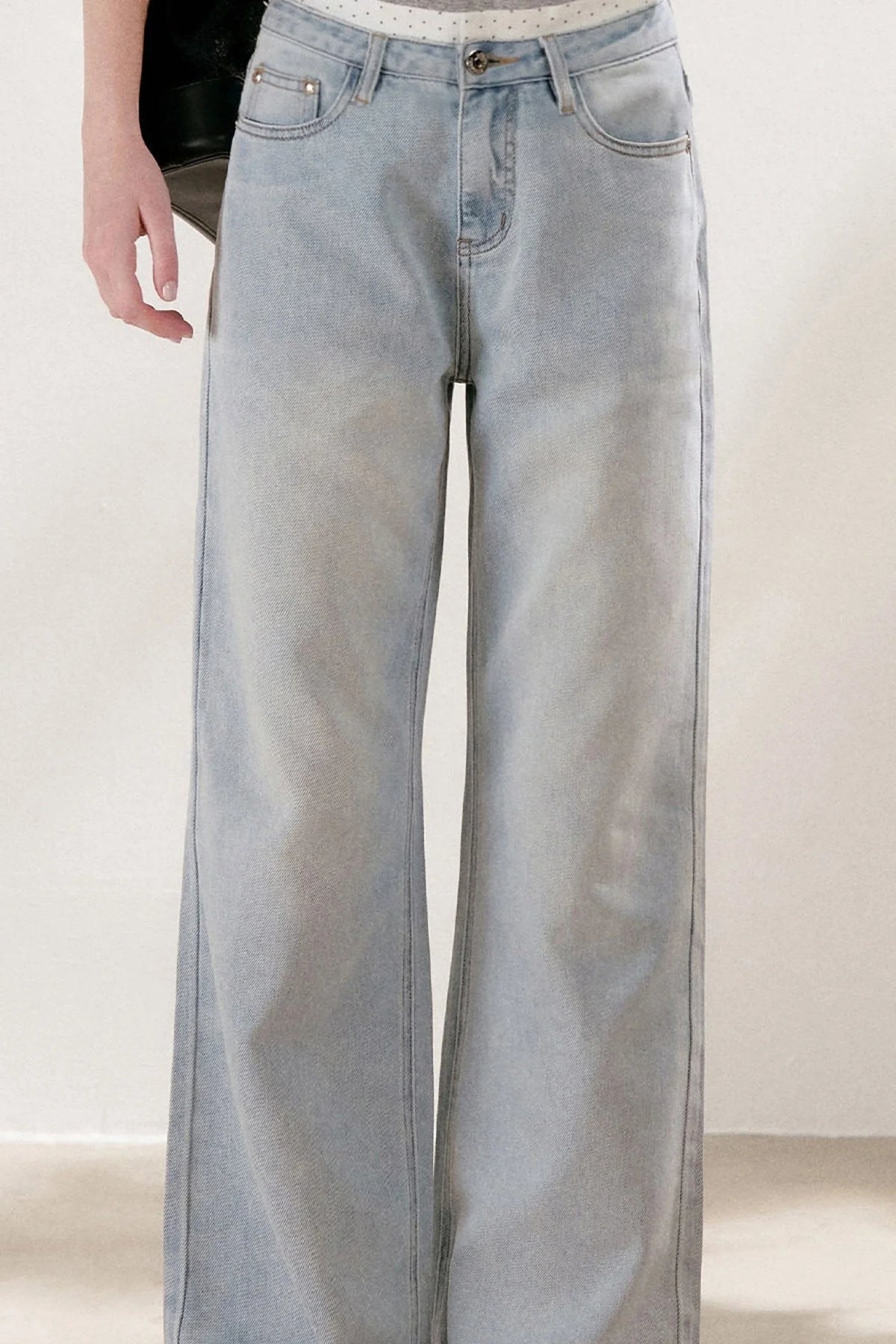 High-Waisted Lyocell Cotton Wide-Leg Jeans