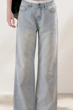 High-Waisted Lyocell Cotton Wide-Leg Jeans