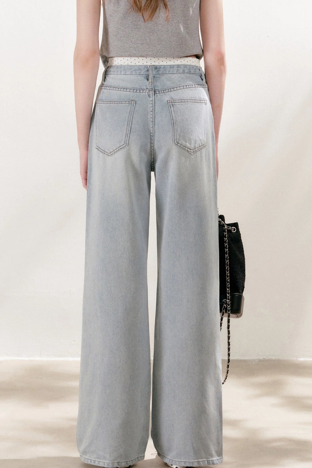 High-Waisted Lyocell Cotton Wide-Leg Jeans