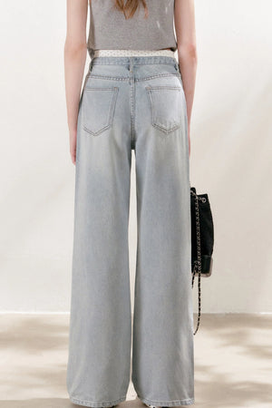 High-Waisted Lyocell Cotton Wide-Leg Jeans