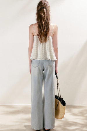 High-Waisted Lyocell Cotton Wide-Leg Jeans